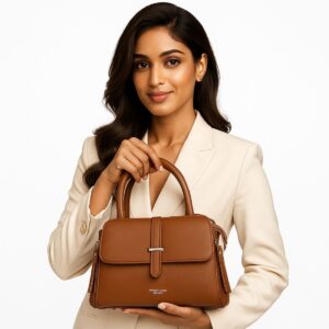 Structured Brown Satchel Bag
