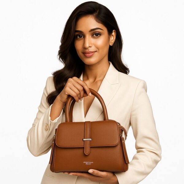 Structured Brown Satchel Bag